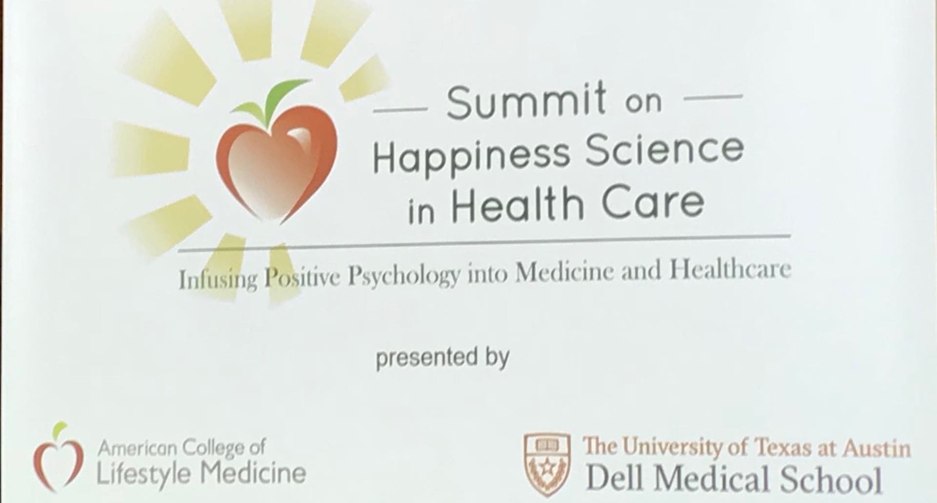 Summit on Happiness Science in Healthcare